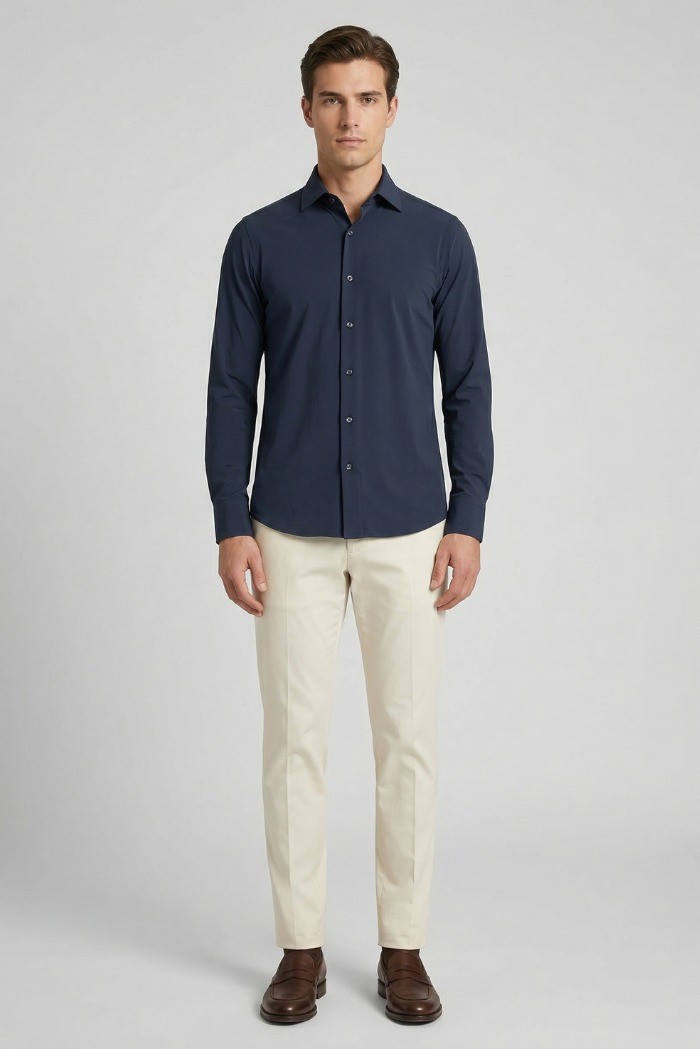 Paul Matthew camicia custom fit in tessuto no-stiro CI2-2702 [c5af6703]