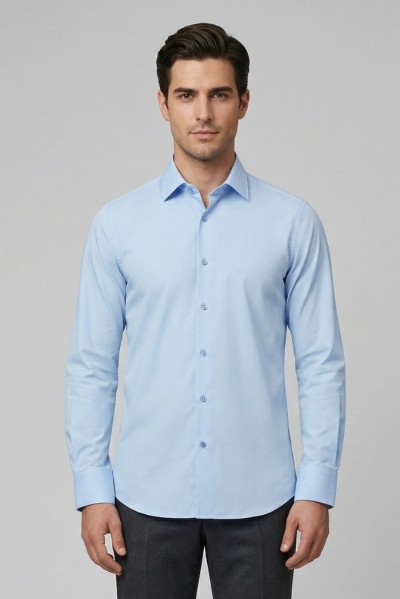 Paul Matthew camicia custom fit in tessuto no-stiro CI2-2702 — 805219040078708_3