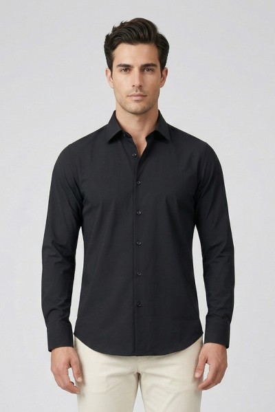 Paul Matthew camicia custom fit in tessuto no-stiro CI2-2702 [1b88e780]
