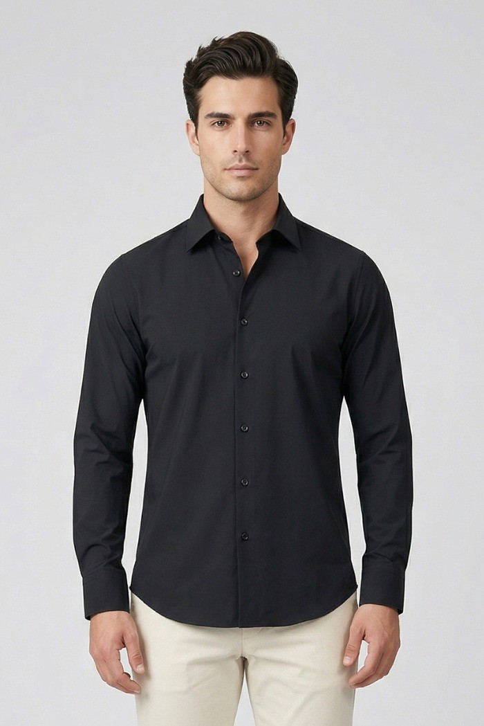 Paul Matthew camicia custom fit in tessuto no-stiro CI2-2702 [1b88e780]