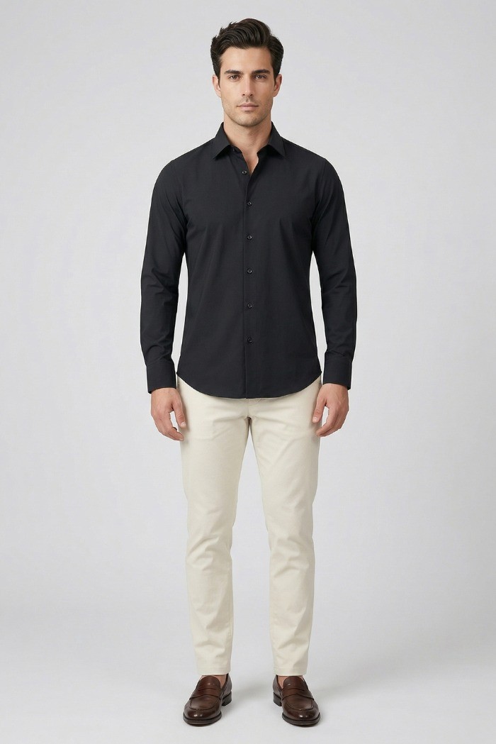 Paul Matthew camicia custom fit in tessuto no-stiro CI2-2702 [75b36589]
