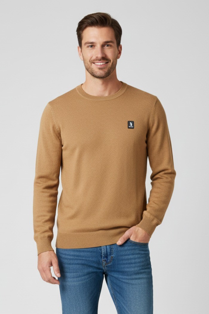 Refrigue maglia girocollo in misto viscosa con patch logo 2811w00156 [a539d4ea]
