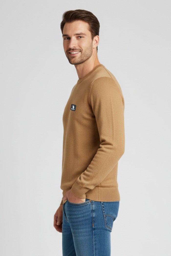 Refrigue maglia girocollo in misto viscosa con patch logo 2811w00156 [7c1f97e7]