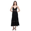 Influencer abito lungo scollato con inserti in pizzo 03Y131 [7f6272ea]