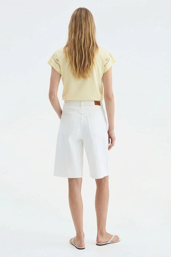 Influencer t-shirt in cotone con ricamo sangallo 05AB223 [3fc2de67]