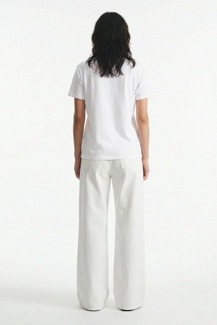 Influencer t-shirt in cotone stretch con logo patch 05AB218 [d2e2232f]