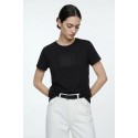 Influencer t-shirt in cotone stretch con logo patch 05AB218 [20c6d8ae]