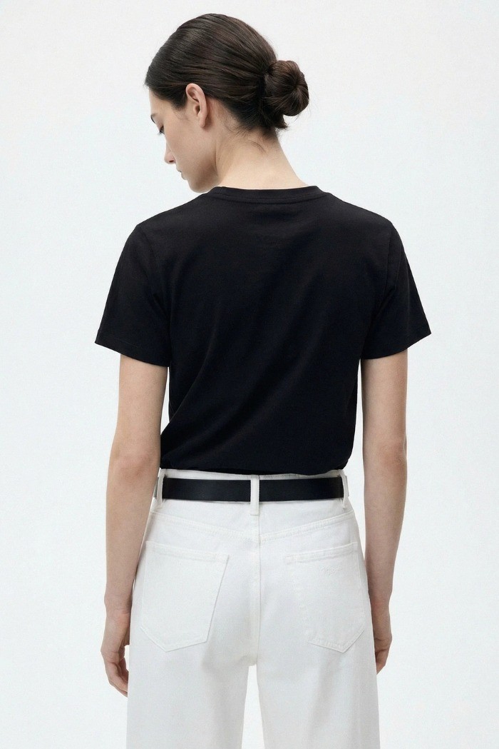 Influencer t-shirt in cotone stretch con logo patch 05AB218 [f9e09ba3]