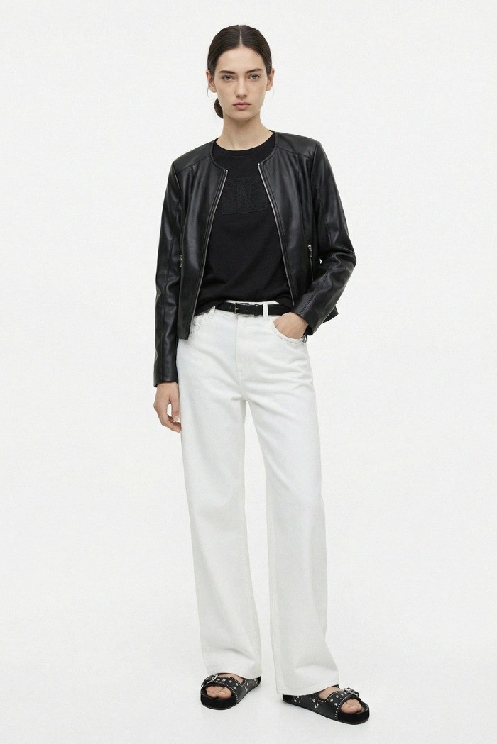 Influencer t-shirt in cotone stretch con logo patch 05AB218 [4efd5aa7]