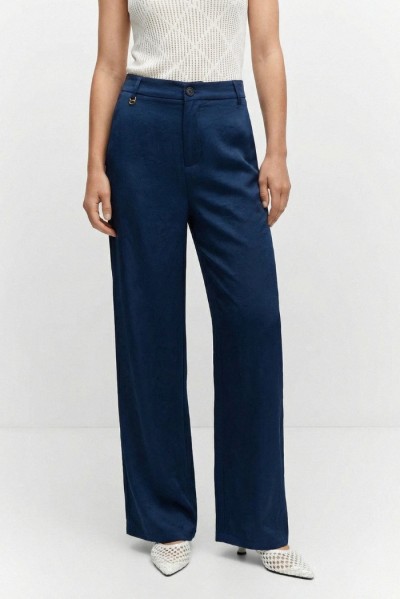 Influencer pantalone palazzo con finitura satinata 05Y167 [2514fb02]