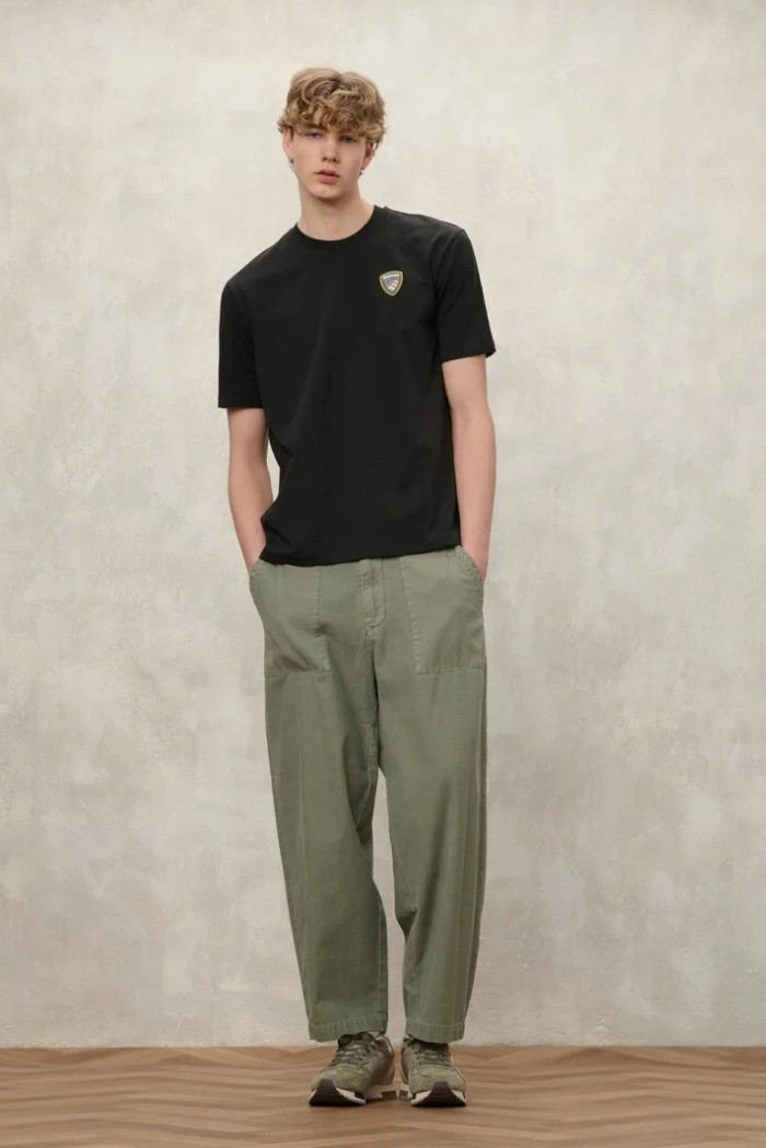 Blauer t-shirt in cotone Faxon 26SBLUH02284-007480 [78fbefcb]