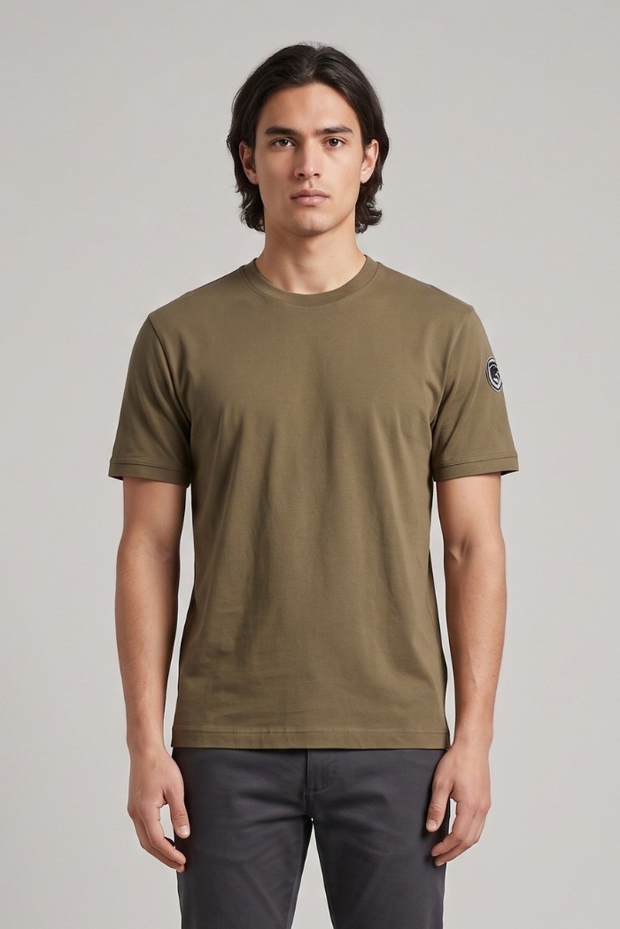 Blauer t-shirt in cotone Hanson 26SBLUH02068-007439 [27a7fc62]