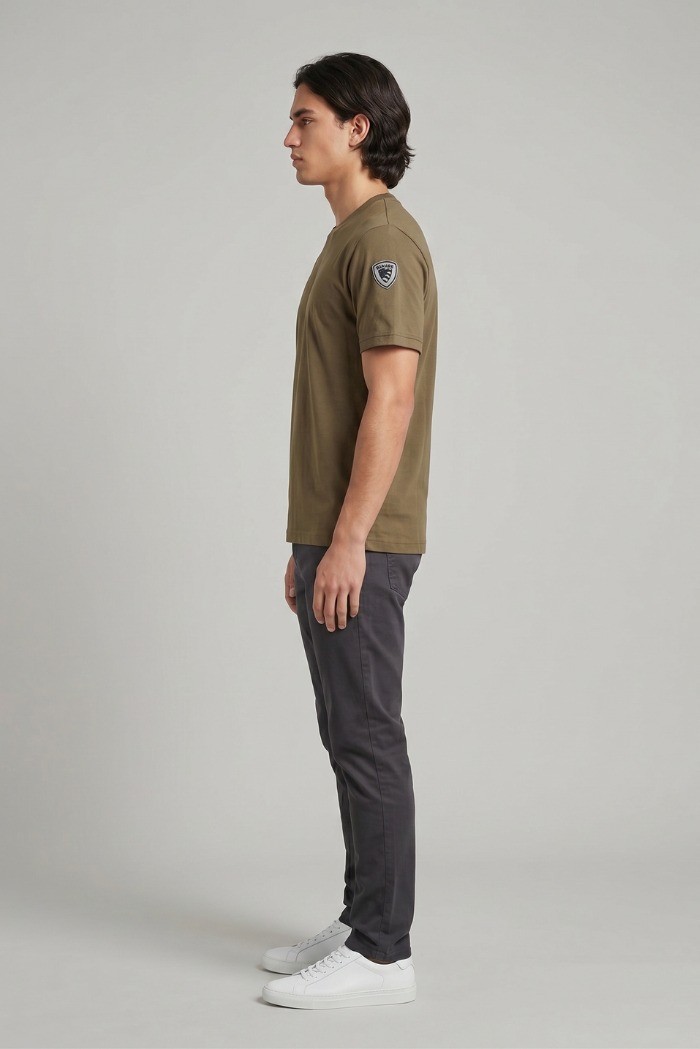 Blauer t-shirt in cotone Hanson 26SBLUH02068-007439 [fe81bf6f]
