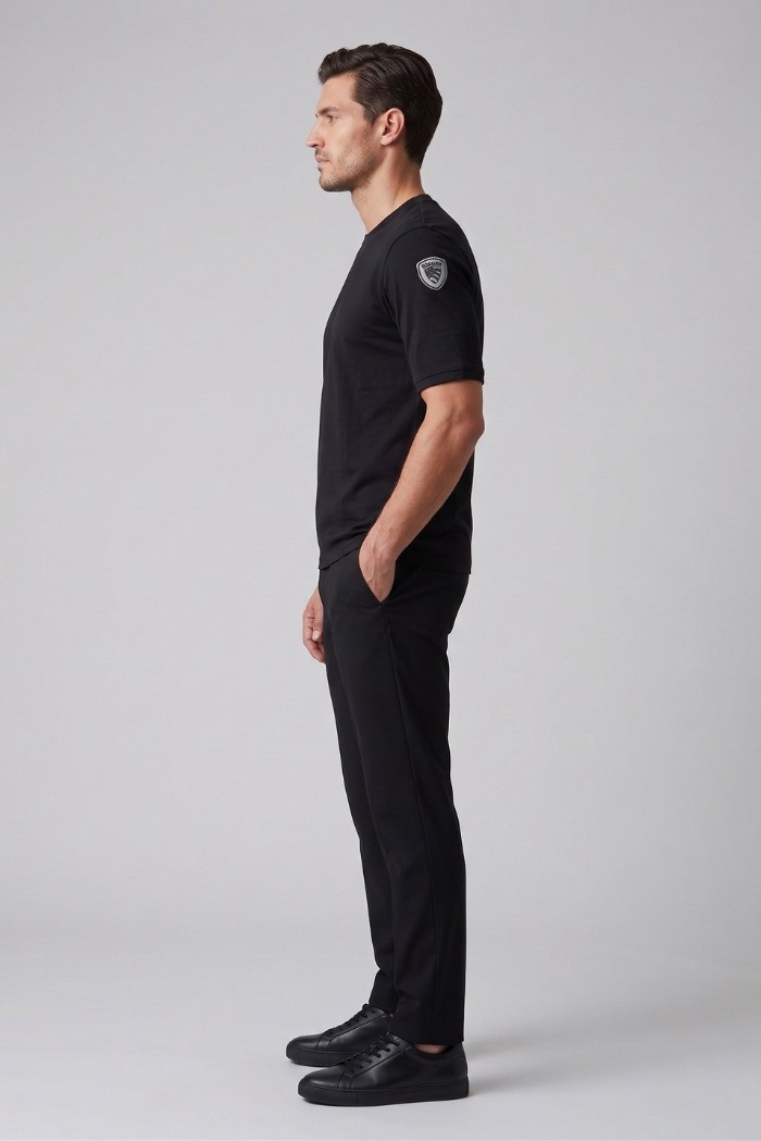 Blauer t-shirt in cotone Hanson 26SBLUH02068-007439 [b4e56f06]