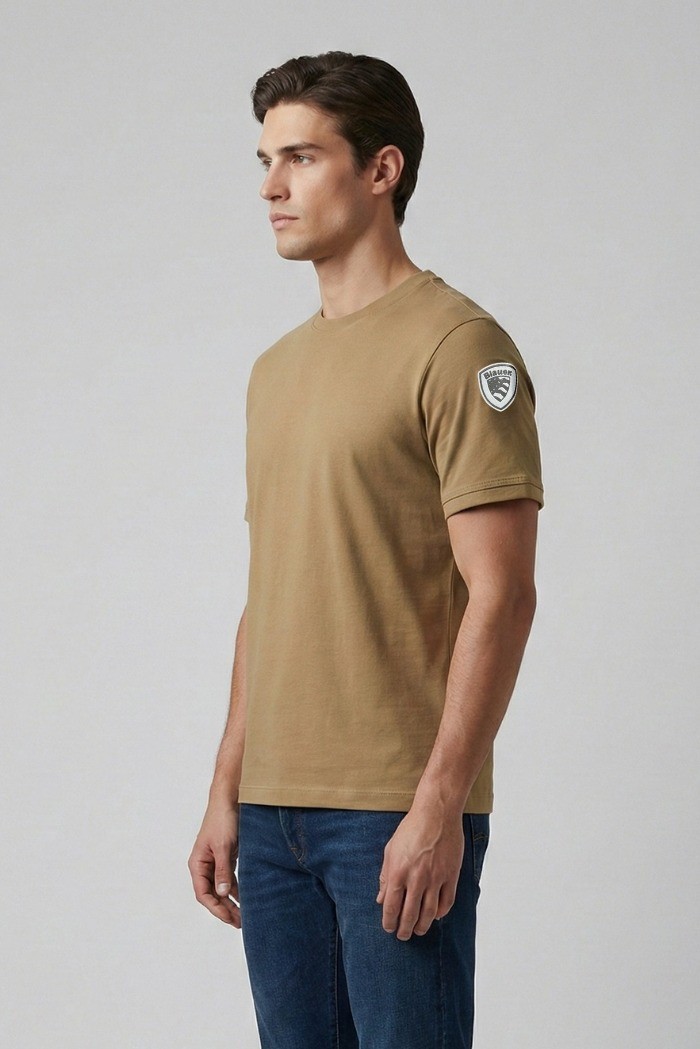 Blauer t-shirt in cotone Hanson 26SBLUH02068-007439 [82d81b0b]