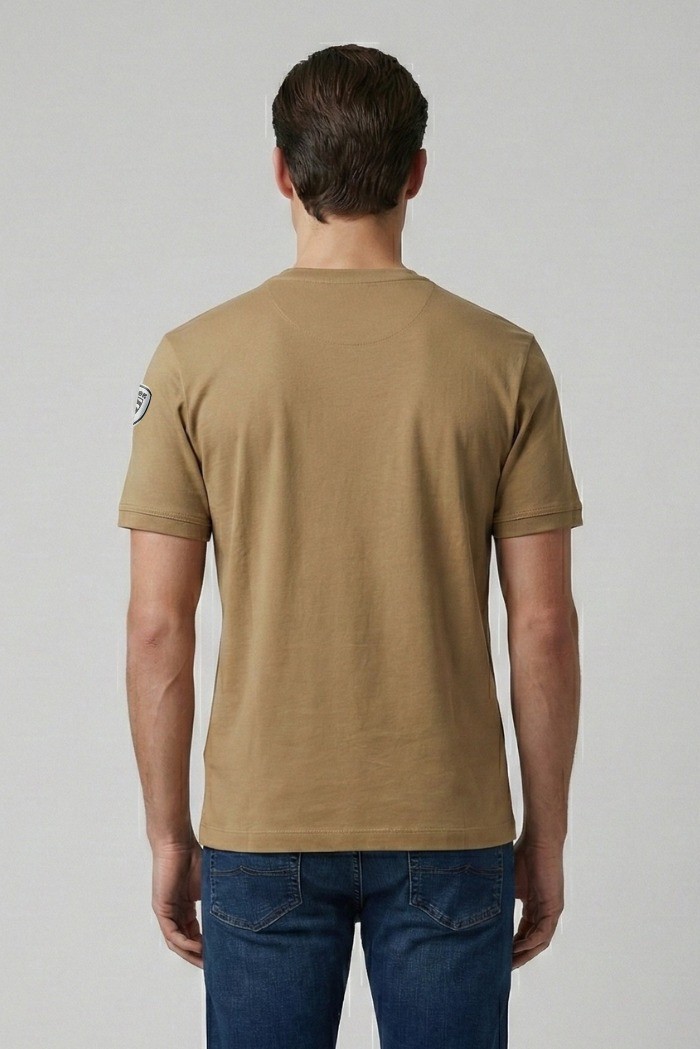 Blauer t-shirt in cotone Hanson 26SBLUH02068-007439 [35c5da0f]