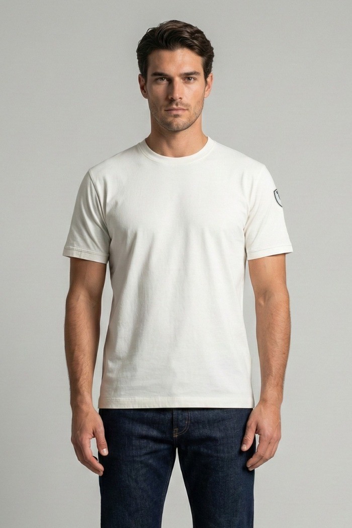 Blauer t-shirt in cotone Hanson 26SBLUH02068-007439 [04a05fc2]