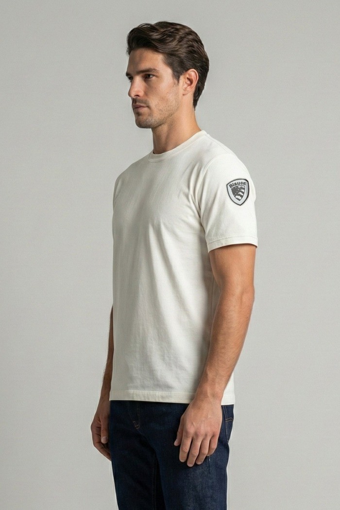 Blauer t-shirt in cotone Hanson 26SBLUH02068-007439 [dd861ccf]