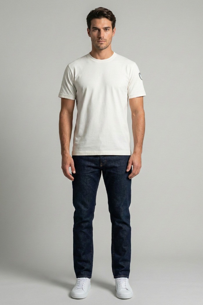 Blauer t-shirt in cotone Hanson 26SBLUH02068-007439 [6fcb9ad5]