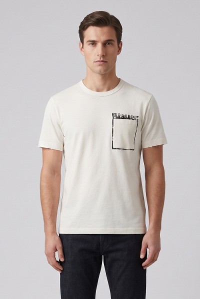 Blauer t-shirt con taschino Jeffers 26SBLUH02069-007439 — 805219040080430_1