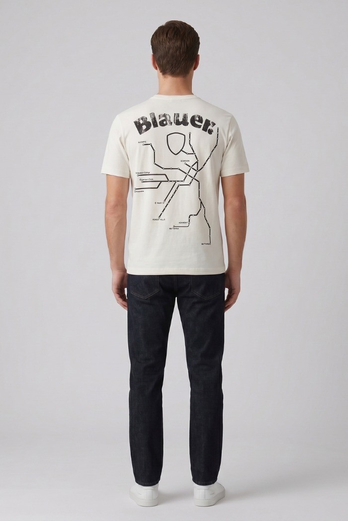 Blauer t-shirt con taschino Jeffers 26SBLUH02069-007439 [5dfd93fb]