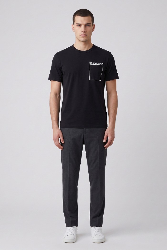Blauer t-shirt con taschino Jeffers 26SBLUH02069-007439 [e5344d7a]