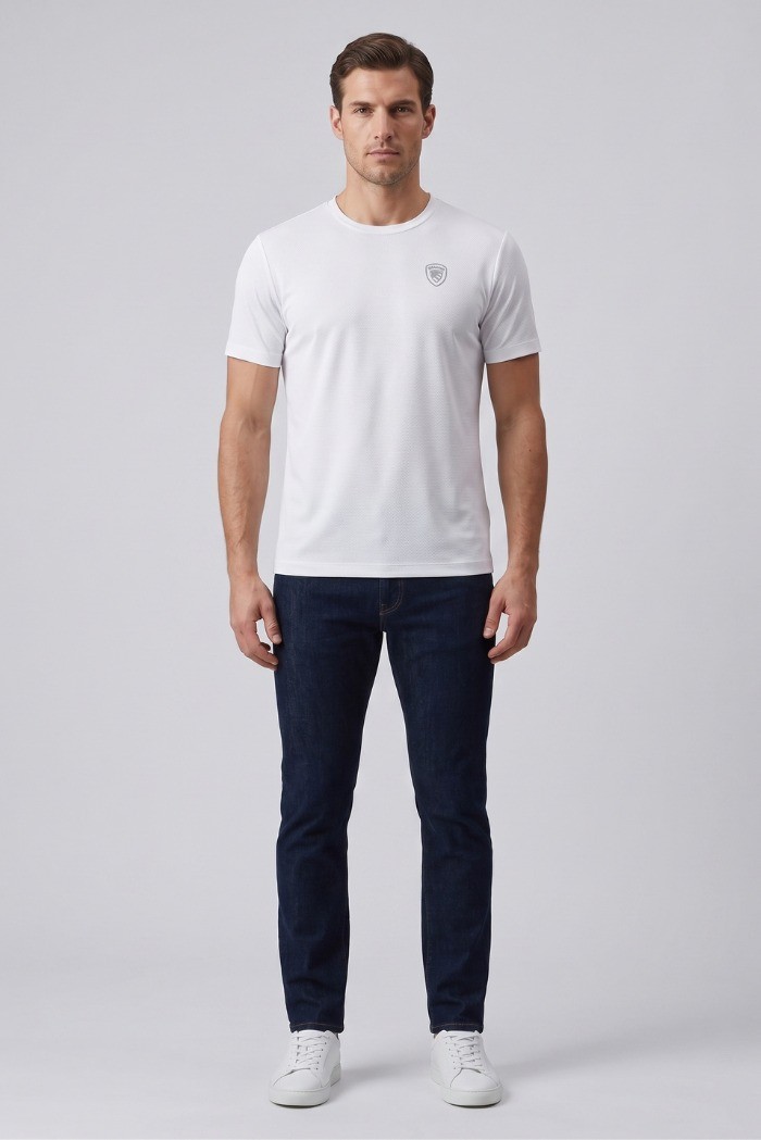 Blauer t-shirt in tessuto tecnico Jasons 26SBLUH02541-007608 [560e7d81]