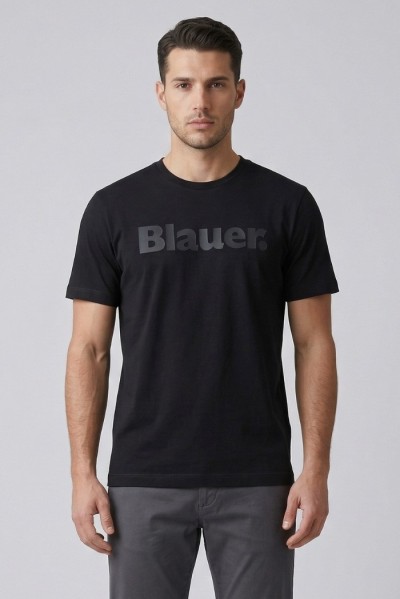 Blauer t-shirt in jersey stampa logo frontale in tono Bourn 26SBLUH02287-007480 [bb0e857b]