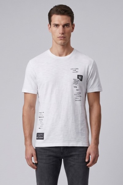 Blauer t-shirt fiammata Cotuit 26SBLUH02313-005695 [501727c9]