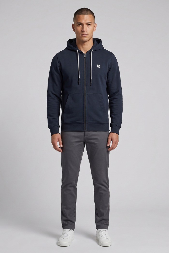 Urban Ring felpa full zip con cappuccio in misto cotone UR812001 [6167a483]
