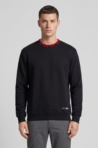 Drop Season 2 felpa girocollo in cotone con logo sul colletto SS26303 [dab89c5e]