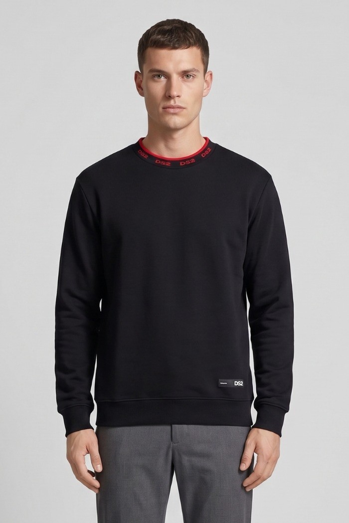 Drop Season 2 felpa girocollo in cotone con logo sul colletto SS26303 [dab89c5e]