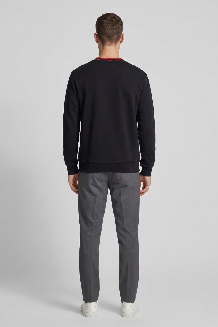 Drop Season 2 felpa girocollo in cotone con logo sul colletto SS26303 [039edf53]