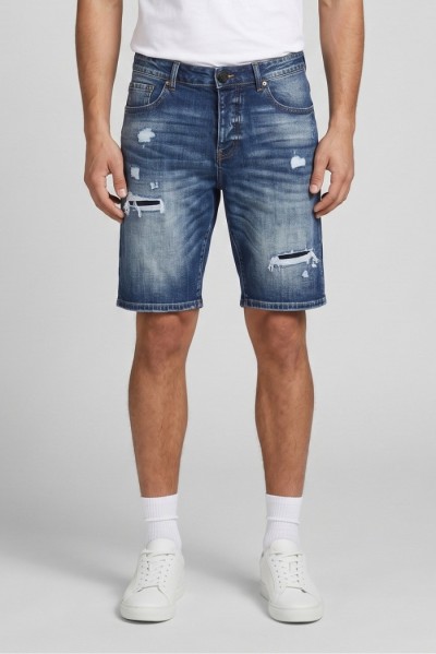 Drop Season 2 bermuda in denim con rotture SS26D25 — 805219040080387_1