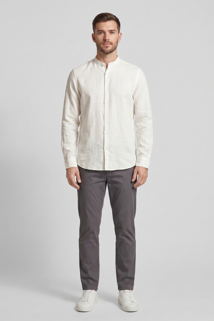 Urban Ring camicia coreana in misto lino UR813023 [ef8e1ea1]