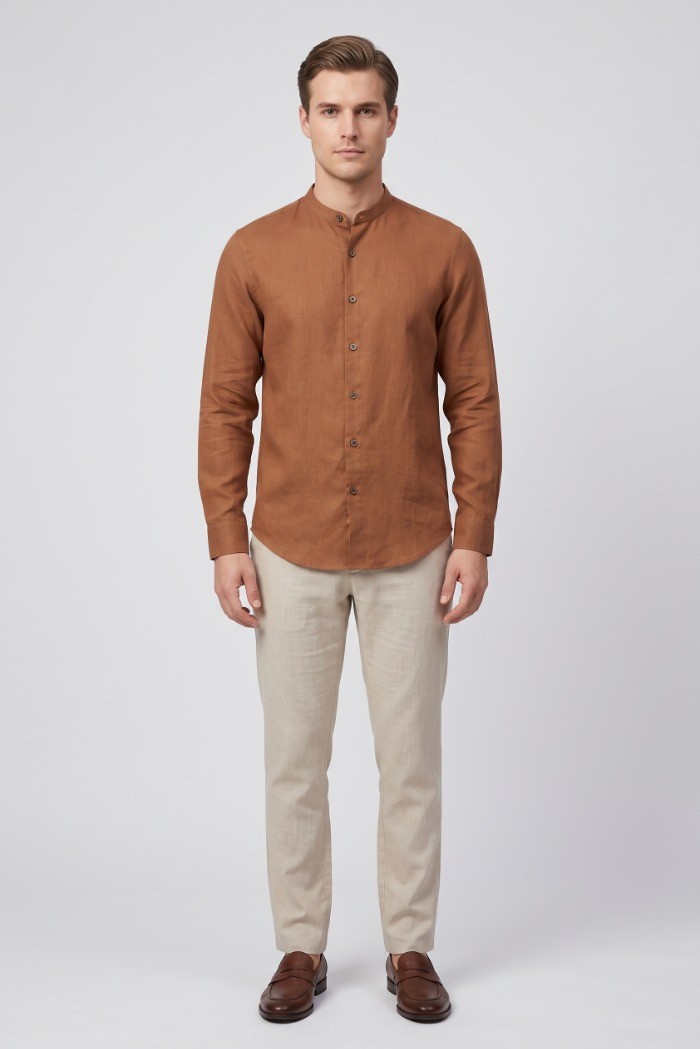 Urban Ring camicia coreana in misto lino UR813023 [866f59cb]