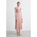 Influencer abito midi scollo a V con volant 05Y191 [c7d0a1ae]
