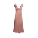 Influencer abito midi scollo a V con volant 05Y191 [acbb64b9]
