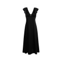 Influencer abito midi scollo a V con volant 05Y191 [22c862ed]