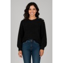 Blash maglia effetto pelo con bottoni gioiello sulla spalla BS9700065 [f8976ab6]