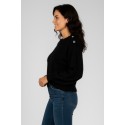 Blash maglia effetto pelo con bottoni gioiello sulla spalla BS9700065 [21b129bb]