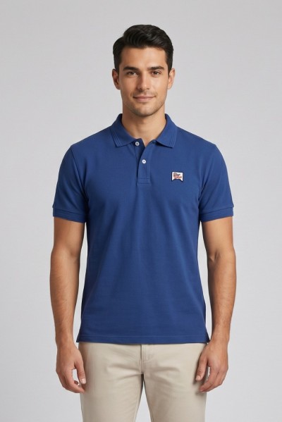 Roy Roger's polo in piquet di cotone con logo RRU500CQ36XXXX — 805219040078786_1