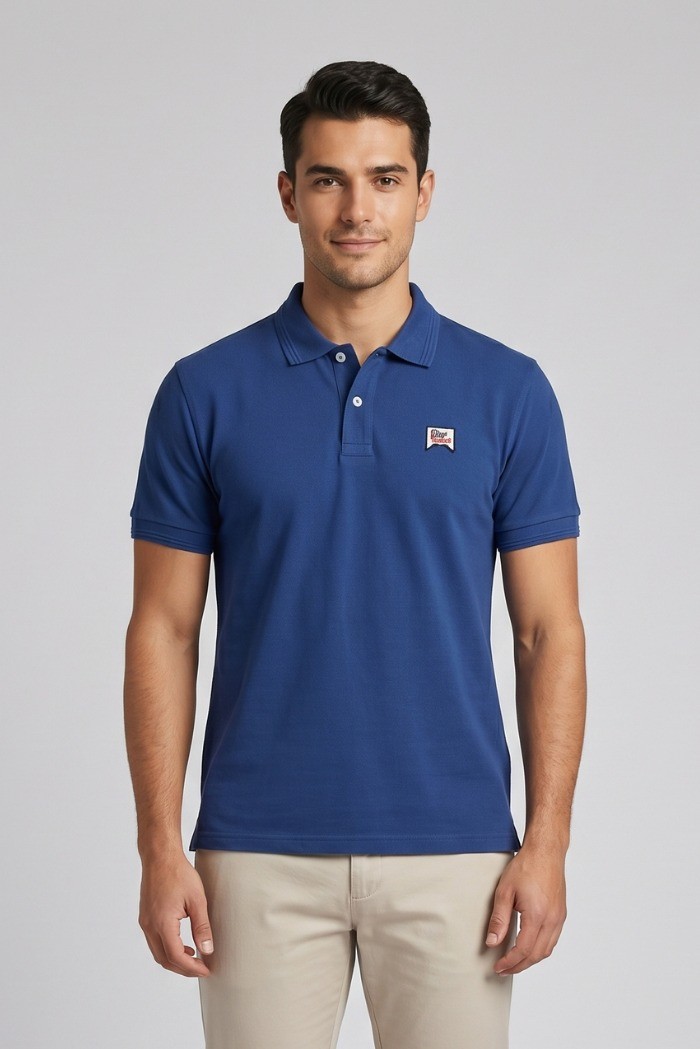 Roy Roger's polo in piquet di cotone con logo RRU500CQ36XXXX [9dab6cfa]