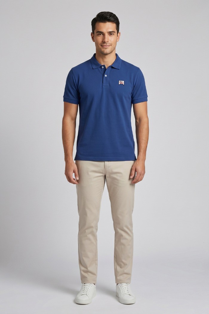 Roy Roger's polo in piquet di cotone con logo RRU500CQ36XXXX [f390eef3]