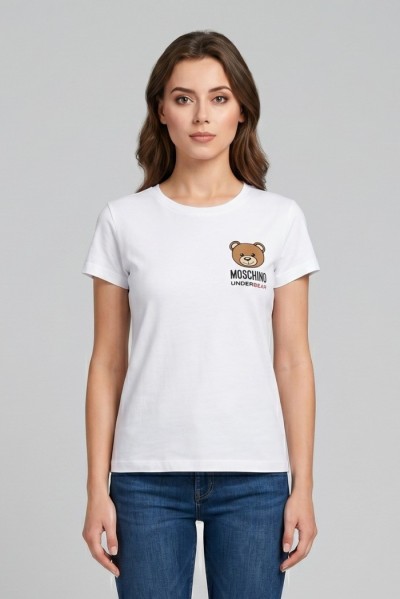 Moschino t-shirt in cotone con stampa orso V6A0701-4410 — 805219040079789_1