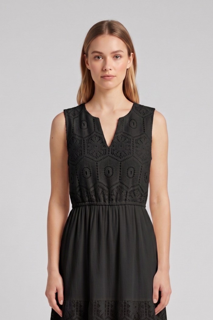 Influencer abito midi in pizzo crochet 05T0095 [61d813d4]