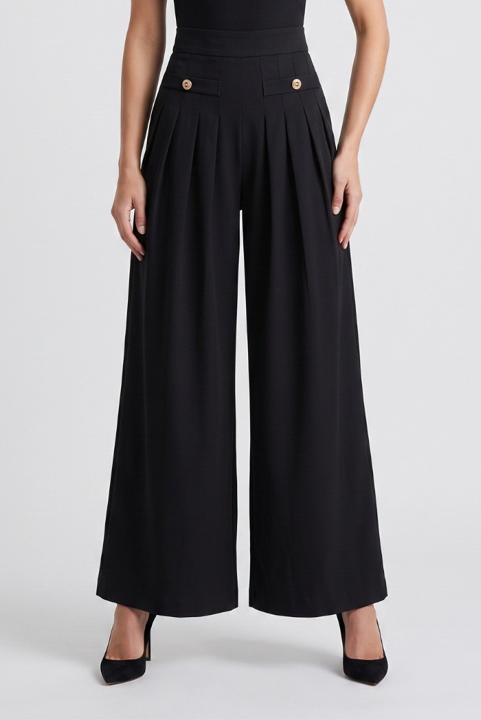 Influencer pantalone palazzo con plissè 05X600 [c0f378c2]