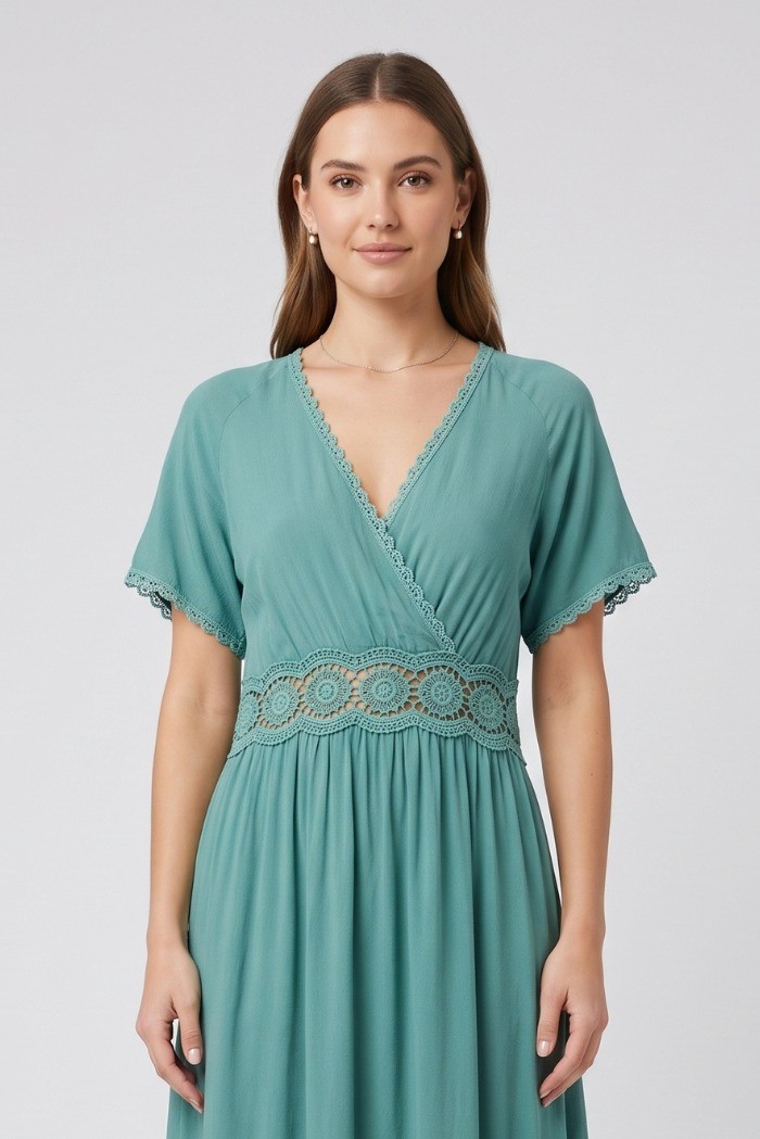Influencer abito con passamaneria in pizzo 05Y174 [586ca31a]