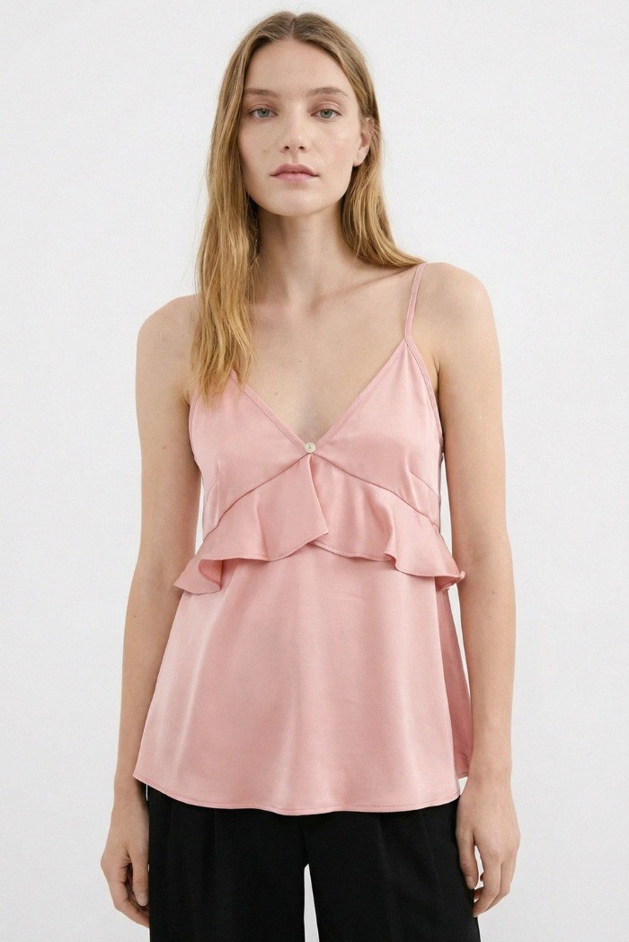 Influencer top scollo a V con volant 05Y192 [bfdd89b5]