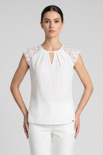 Influencer blusa con spalle in pizzo 03T0026 [2cfd9bac]